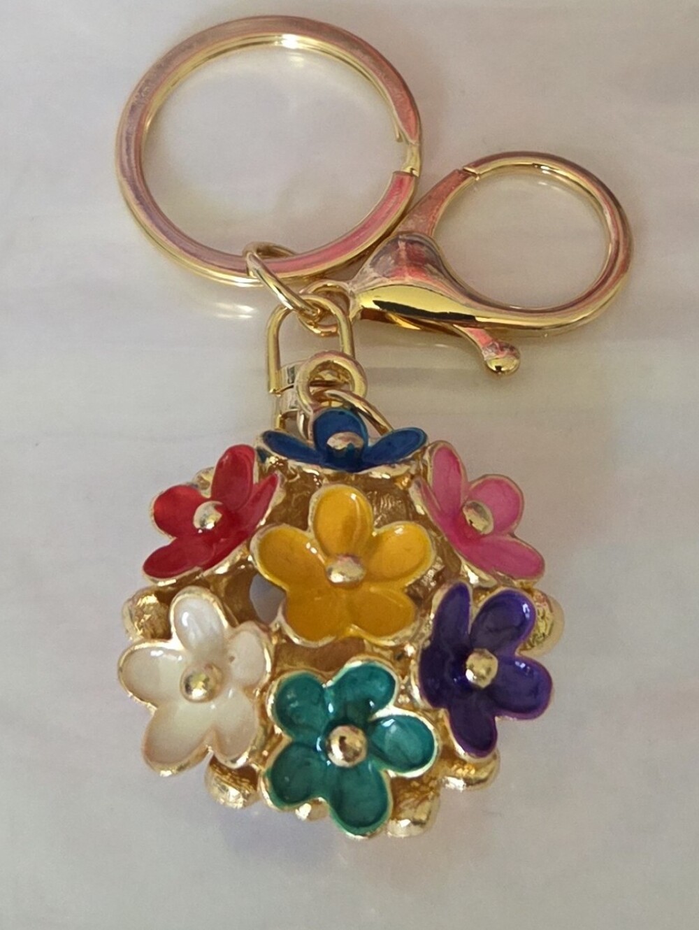 Multicolor Floral Keychain Charm NIP - Picture 6 of 6